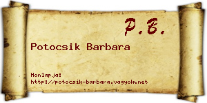 Potocsik Barbara névjegykártya